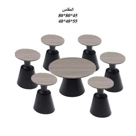 طقم طاولات شاي خشب 1+6 : SHMLC167