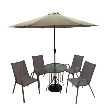 طقم طاولة مظلة مع 4 كراسي