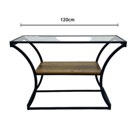 كونسول استقبال زجاج خشب 120x85x40