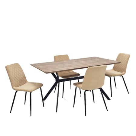 طاولة طعام خشب 4 أشخاص: BYT-ATH1+4