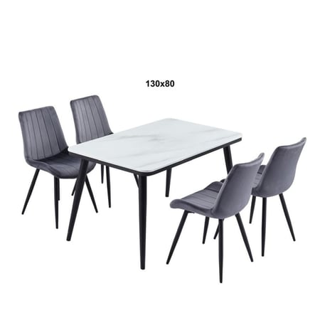 طاولة طعام رخام مع 4 كراسي