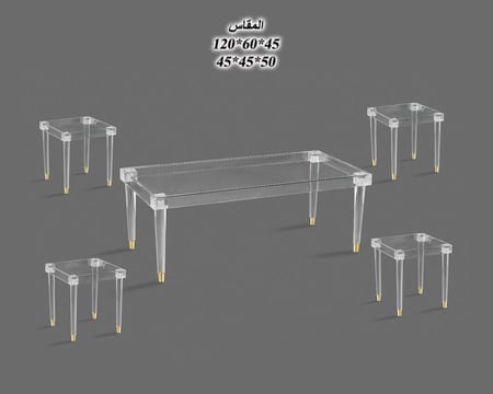 طقم طاولات شاي اكريلك مستطيل: SHML-AT11S