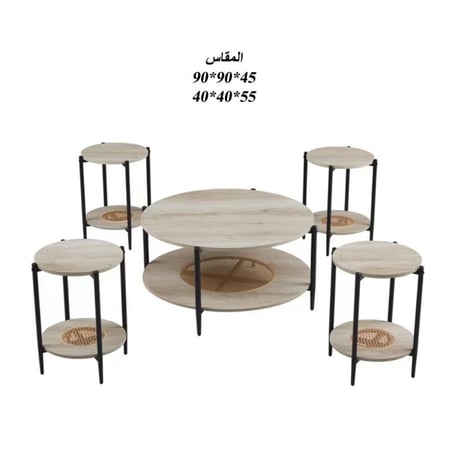 طقم طاولات 5 قطع خشب :SHML1+4