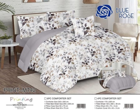 طقم مفرش سادة وجهين نفرين 6 قطع :GROUP3