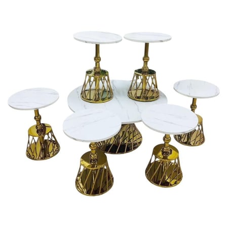 طقم طاولات 1+6 بسطح رخامي :M1