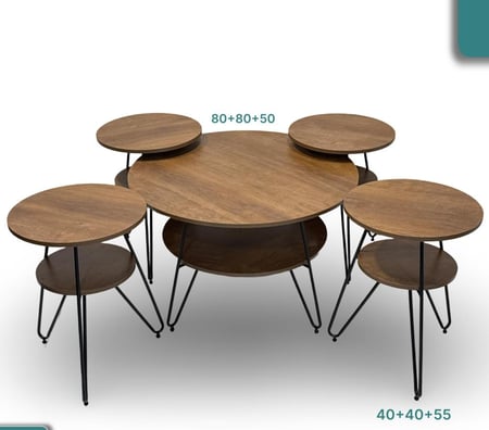 طقم طاولات 4x1خشب