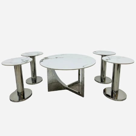 طقم طاولات 5 قطع سراميك