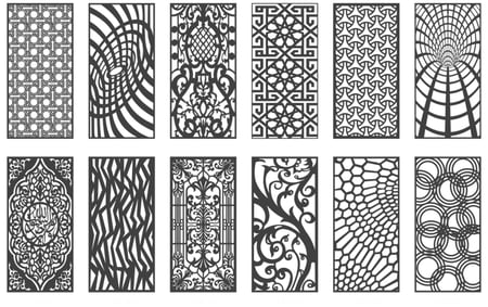 120 تصميم زخارف CNC ليزر بصيغة DXF - بارتشن - أبواب - حديد / خشب / ألمنيوم 1010-10
