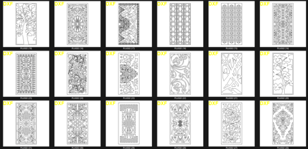 100 تصميم زخارف CNC ليزر - بارتشن - أبواب - حديد / خشب / ألمنيوم  (PLUG02)