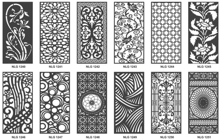 120 تصميم زخارف CNC ليزر بصيغة DXF - بارتشن - أبواب - حديد / خشب / ألمنيوم 1010-10