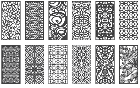 120 تصميم زخارف CNC ليزر بصيغة DXF - بارتشن - أبواب - حديد / خشب / ألمنيوم 1010-10