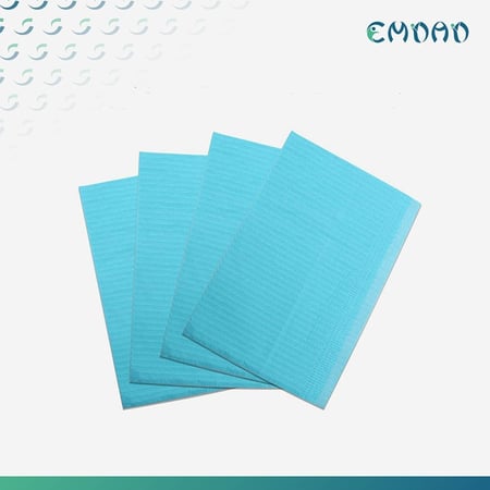 مريول الاسنان امداد (الدنتل بيب) ازرق الكرتون 500 حبة