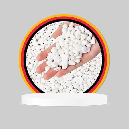 حصى ناعم لون أبيض غير مصقول ناشف للنباتات والمزهريات والحدائق  . حجم صغير ناعم للديكورات واحواض السمك والزهور