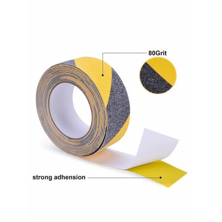 شريط لاصق أرضيات مانع زحلقة  طول 18 متر والعرض 5 سم الأن انت وعائلتك بالأمان بدون انزلاق حول المسبح و السلالم ووو . شريط لاصق خشن خاص لمنع الأنزلاق يتحمل داخلي و خارجي ولا يتأثر بمواد التنظيف