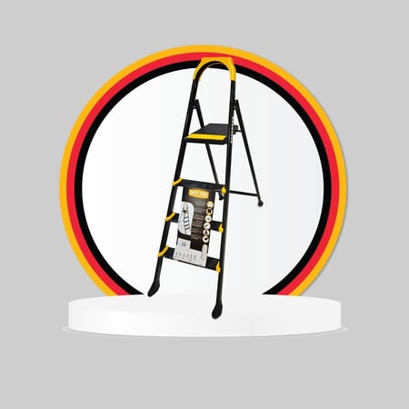 سلم 4 درجات مع مسطبة . معدن قوي و متين و ثابت خفيف الوزن  . سهل الاستخدام . مناسب للمنازل و الأعمال . ستيل مقاوم للصدأ مع الدهان الحراري والأطراف مدعمة بحواف بلاستيكية قوية .