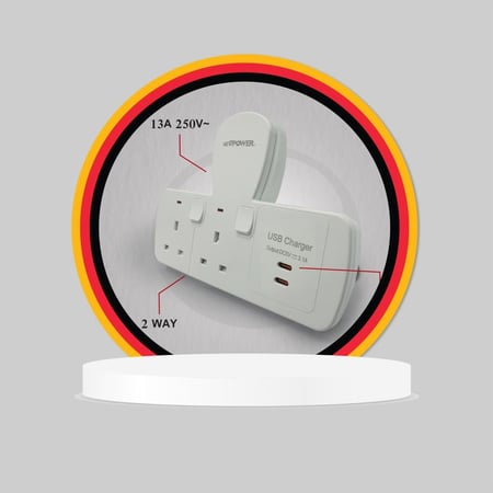 توصيلة جدارية جودة عالية مشترك كهربائي 13 أمبير مع 2 منافذ للمقابس ومنفذين شحن USB تايب سي الحديث ، يعمل كمحطة شحن ومحول عالمي في المنزل والمكتب والمطبخ مع زر تشغيل وأضاءة منفصل لكل منفذ . الجودة والأمان صنع شركة نيوباور العالمية