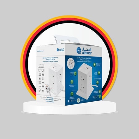 وصلة  كهربائية مربعة طاقة بـ 8 مقابس و منفذين USB للشحن السريع  كيبلات  1.5  ملم  طول 3 متر ، قابس قوة  13 امبير مع  زر  حماية  من  الحمل الز ائد لسلامتكم  ⚡ صناعة سعودية بجودة عالية –  أمان معتمد للحماية من المخاطر الكهربائية . ضمان سريع إلى باب منزلك  ا