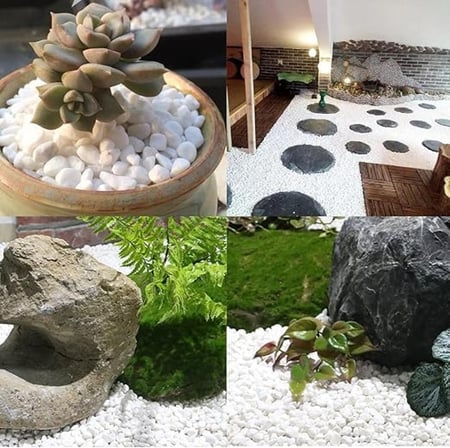 حصى ناعم لون أبيض غير مصقول ناشف للنباتات والمزهريات والحدائق  . حجم صغير ناعم للديكورات واحواض السمك والزهور