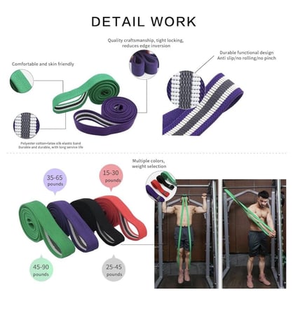 أحبال المقاومة (Resistance Bands) الرياضية المخصصة لتمارين القوة المنزلية، وهي مناسبة للرجال والنساء على حد