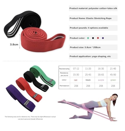 أحبال المقاومة (Resistance Bands) الرياضية المخصصة لتمارين القوة المنزلية، وهي مناسبة للرجال والنساء على حد