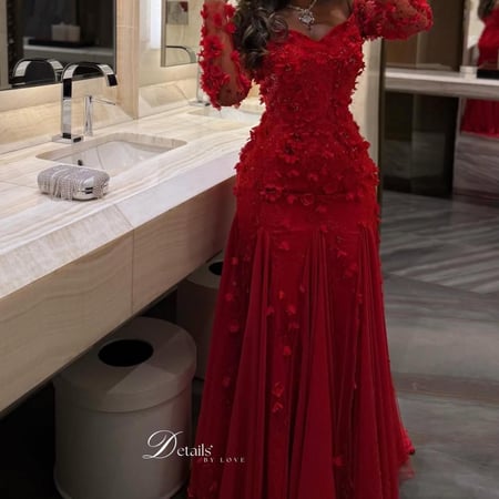 فستان احمر مورد انيق