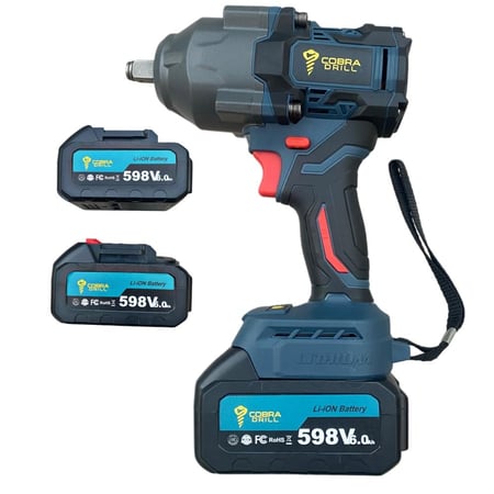 دريل امباكت ربط وفك لاسلكي عالي العزم من كوبرا، 1700 نيوتن متر، الاعمال الشاقة والاستخدامات الصناعية  | 598 فولت، 6.0 أمبير/ساعة، بدون فرش