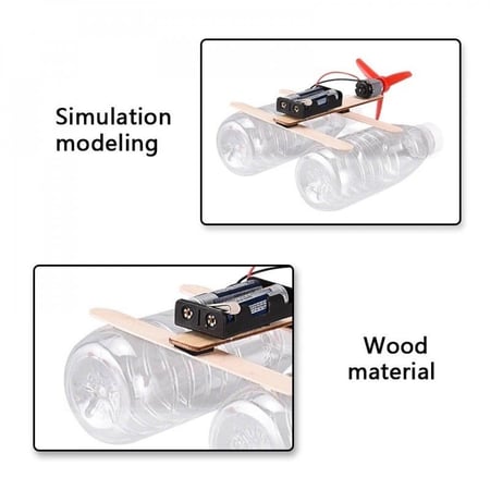 لعبة قارب الرياح الخشبي-تجربة STEM