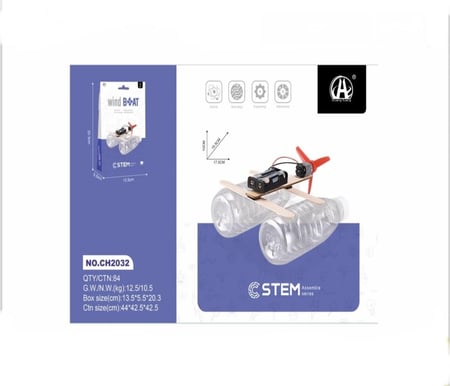 لعبة قارب الرياح الخشبي-تجربة STEM