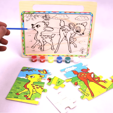 بازل تلوين مع الوان شكل حيوانات للأطفال - لتنمية المهارات الحركية