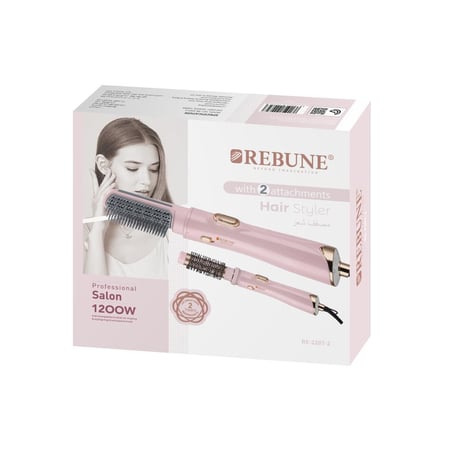 ريبون استشوار شعر بمستويان حرارة - 1200 واط - وردي - RE-2207-2