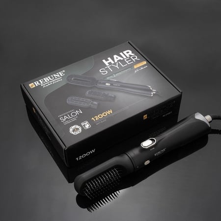 ريبون استشوار شعر مستويان حرارة - 1200 واط - أسود - RE-2108-2-S