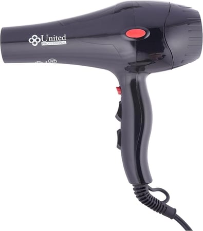 مجفف الشعر يونايتد بروفيشنال 2600 واط - UN-1999، أسود
