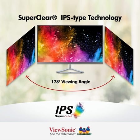 شاشة العاب من فيوسونيك موديل VX2476-SH مقاس 24 انش، بميزة FHD وIPS مع اطار بدون حواف، LCD، أسود