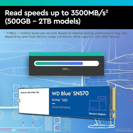 هاردسك داخلي NVMe SSD بسعة 1TB من WD Blue