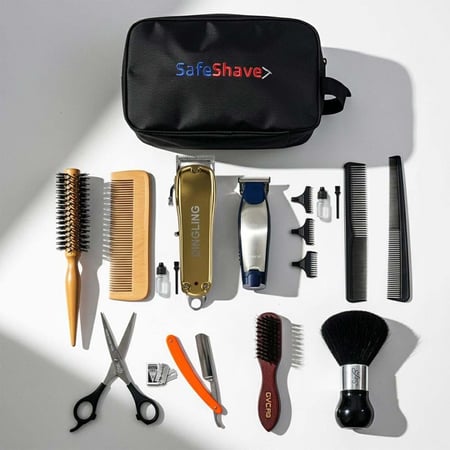 شنطة حلاقة احترافية للرجال بتصميم أنيق وأدوات متكاملة
