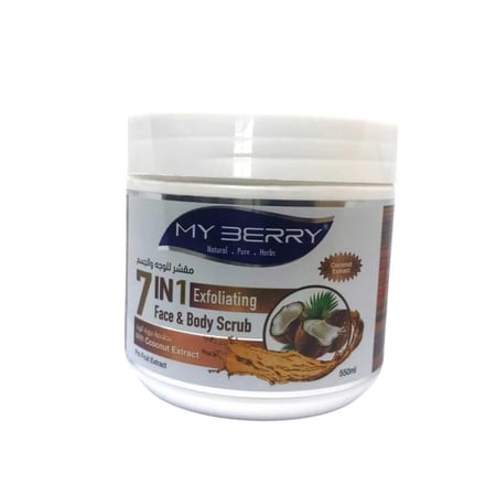 مقشر الوجه والجسم 7 في 1 بخلاصة جوز الهند