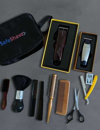 شنطة الحلاقة المتكاملة | أدواتك الخاصة – مع مكينة تحديد