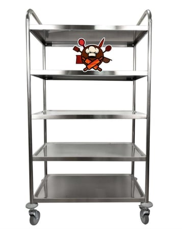 ترولي 5 ارفف متحرك استيل