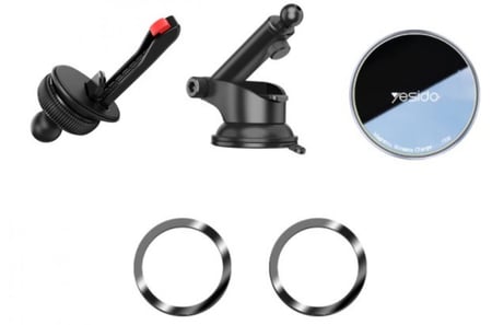 قاعد للسيارة بشاحن وايرلس تدعم خاصية الماق سيف c132