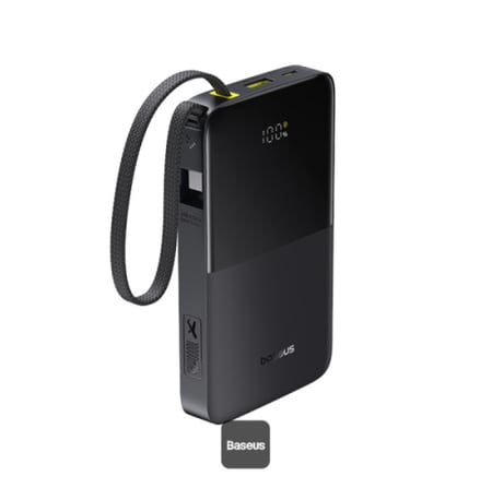 باور بنك بيسوس بسعة 10 الف ملي امبير بقوة 22.5 واط مع كيبل مدمج تايب سي