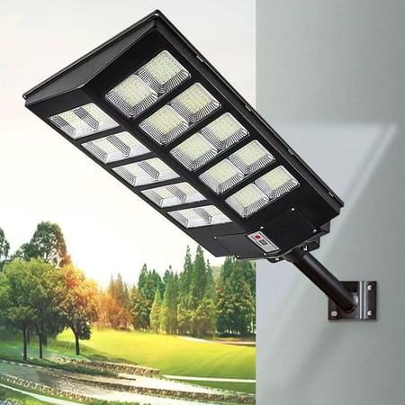 كشاف طاقة شمسية شارع بقوة 500 واط اسود مع ريموت لون الانارة ابيض 6500K