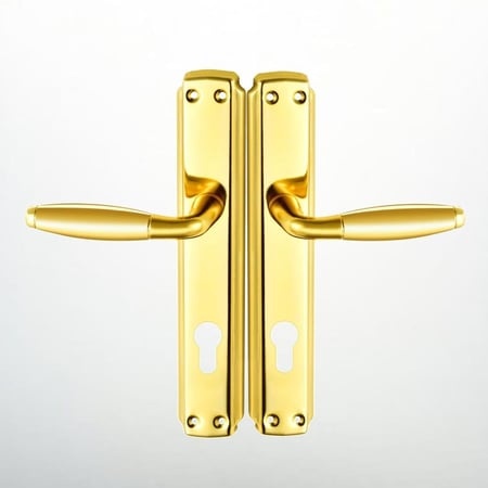 يد كالون مقبض باب لون ذهبي لامع بالكامل