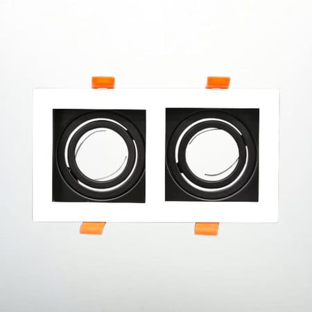 إطار كشاف سبوت لايت ثنائي اسود غطاء ابيض المنيوم متحرك مانع للتوهج 16.5/8.5 سم