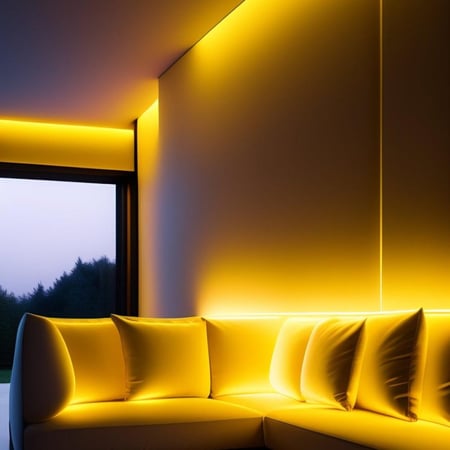 شريط إضاءة ليد لون الانارة اصفر 4000K وتربروف 144 لمبة / متر لفة بطول 50 متر (قدرة تحمل عالية)