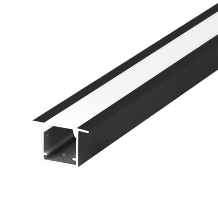 بروفايل المونيوم مجرى لي اضاءة 3 متر عرض 2 سم ارتفاع 2 سم دفن اسود