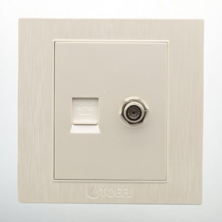 فيش منفذ هاتف تليفون مع دش لون لولي فاخر توفل