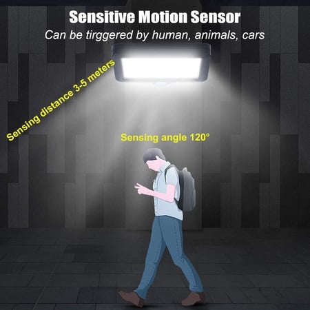كشاف طاقة شمسية مربع من قطعتين مع استشعار حركة