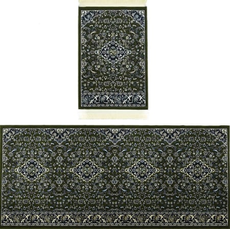 سجادة صلاة الروضة مع المأمومين (أخضر غامق)