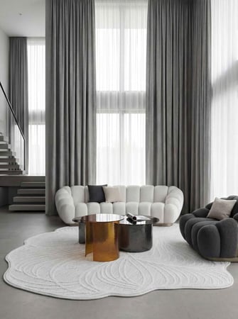 صوف مغزول - كريم