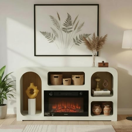 دفاية مدمجة بطاولة بلازما أوف وايت